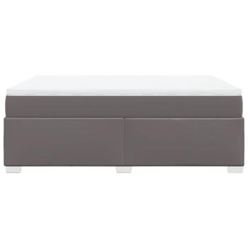 Boxspringbett mit Matratze Grau 140x190 cm Kunstleder