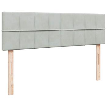 Ottoman-Bett mit Matratze & LEDs Hellgrau 140x190 cm Samt