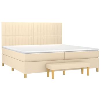 Boxspringbett mit Matratze Creme 200x200 cm Stoff