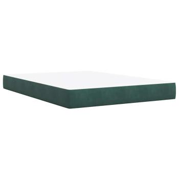 ARDEBO.de - Boxspringbett mit Matratze Dunkelgrün 140x190 cm Samt