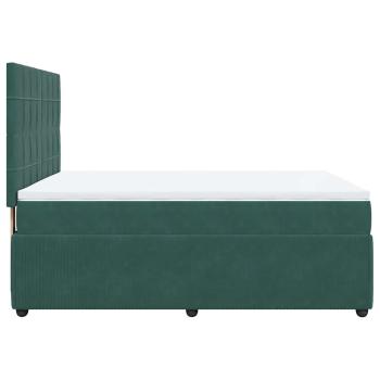 Boxspringbett mit Matratze Dunkelgrün 140x190 cm Samt