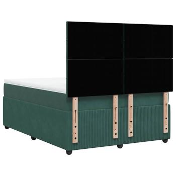 Boxspringbett mit Matratze Dunkelgrün 140x190 cm Samt