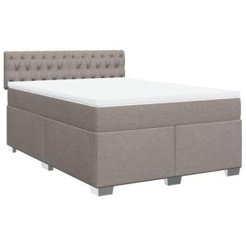 ARDEBO.de - Boxspringbett mit Matratze Taupe 140x190 cm Stoff