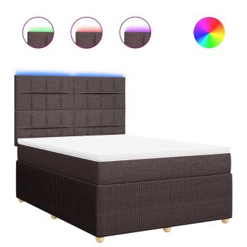 Boxspringbett mit Matratze Dunkelbraun 140x190 cm Stoff