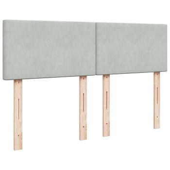 Ottoman-Bett mit Matratze Hellgrau 140x190 cm Samt