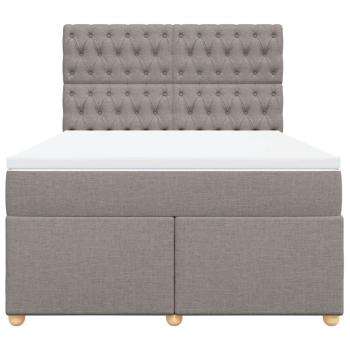 Boxspringbett mit Matratze Taupe 140x190 cm Stoff