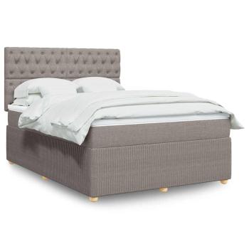 ARDEBO.de - Boxspringbett mit Matratze Taupe 140x190 cm Stoff