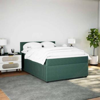 Boxspringbett mit Matratze Dunkelgrün 140x190 cm Samt