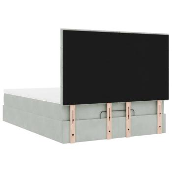 Ottoman-Bett mit Matratzen Hellgrau 140x190 cm Samt