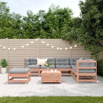 8-tlg. Garten-Lounge-Set mit Kissen Massivholz Douglasie
