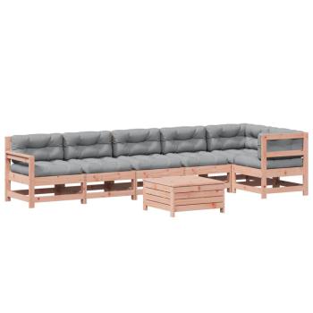 7-tlg. Garten-Lounge-Set mit Kissen Massivholz Douglasie