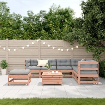 8-tlg. Garten-Lounge-Set mit Kissen Massivholz Douglasie