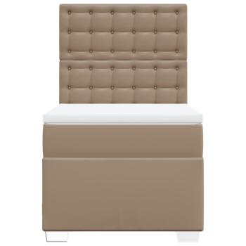 Boxspringbett mit Matratze Cappuccino-Braun 80x200cm Kunstleder