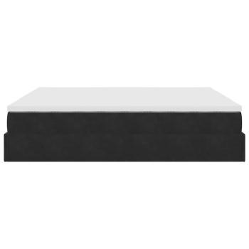 Ottoman-Bett mit Matratzen Schwarz 200x200 cm Samt
