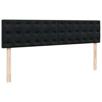 Ottoman-Bett mit Matratzen & LEDs Schwarz 200x200 cm Samt