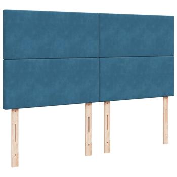Ottoman-Bett mit Matratzen Dunkelblau 200x200 cm Samt