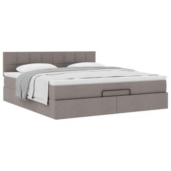 Ottoman-Bett mit Matratze Taupe 160x200 cm Stoff