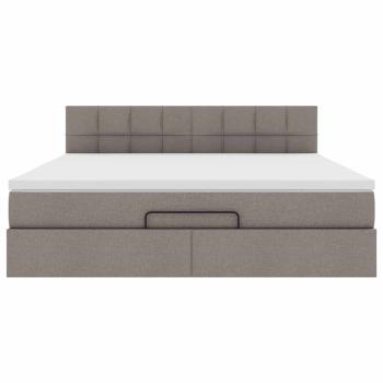 Ottoman-Bett mit Matratze Taupe 160x200 cm Stoff