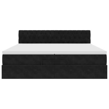 Ottoman-Bett mit Matratze Schwarz 200x200 cm Samt