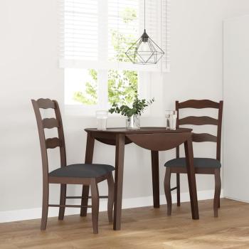 ARDEBO.de - Esszimmerstühle mit Kissen 2 Stk. Braun Massivholz Gummibaum