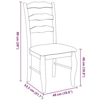 Esszimmerstühle mit Kissen 2 Stk. Braun Massivholz Gummibaum