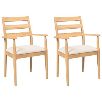 Esszimmerstühle mit Kissen 2 Stk. Massivholz Gummibaum