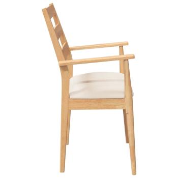 Esszimmerstühle mit Kissen 2 Stk. Massivholz Gummibaum