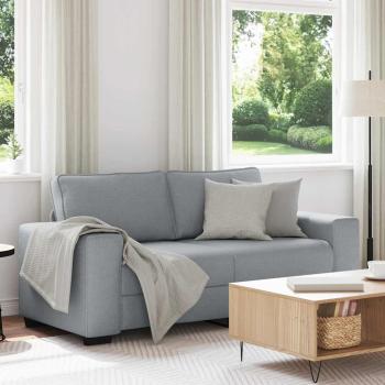 ARDEBO.de - 2-Sitzer-Sofa Hellgrau 140 cm Stoff