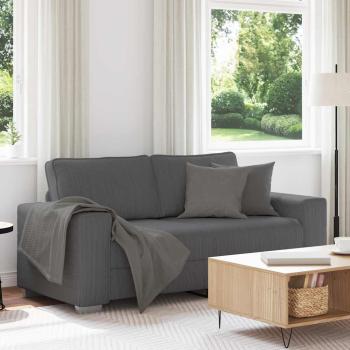 ARDEBO.de - Zweisitzer-Sofa Dunkelgrau 140 cm Cordstoff