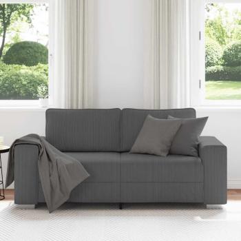 Zweisitzer-Sofa Dunkelgrau 140 cm Cordstoff