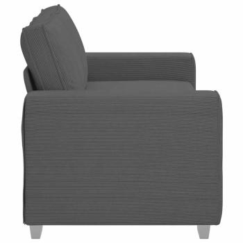 Zweisitzer-Sofa Dunkelgrau 140 cm Cordstoff