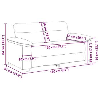 2-Sitzer-Sofa Hellgrau 120 cm Stoff