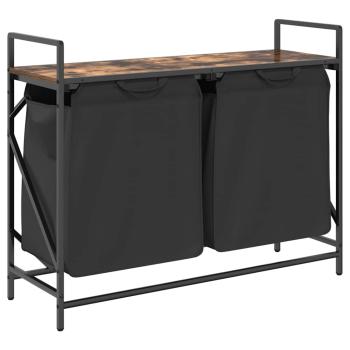 Wäschekorb 2 Fächer mit Ablage Räuchereiche