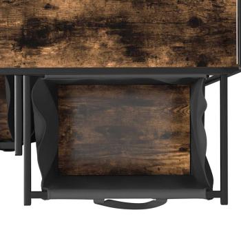 Wäschekorb 2 Fächer mit Ablage Räuchereiche