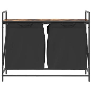 Wäschekorb 2 Fächer mit Ablage Räuchereiche