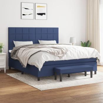 ARDEBO.de - Boxspringbett mit Matratze Blau 160x200 cm Stoff