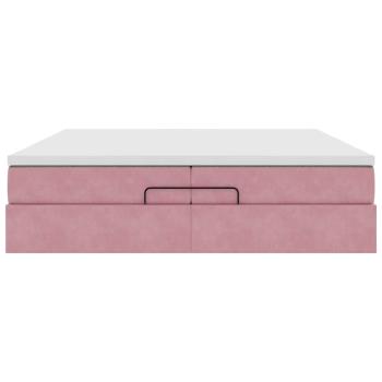 Ottoman-Bett mit Matratzen Rosa 200x200 cm Samt