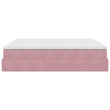 Ottoman-Bett mit Matratzen Rosa 200x200 cm Samt