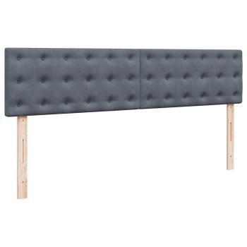 Ottoman-Bett mit Matratzen & LEDs Dunkelgrau 200x200 cm Samt