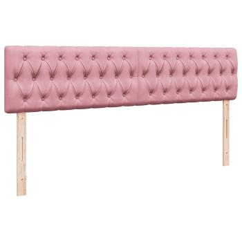 Ottoman-Bett mit Matratzen & LEDs Rosa 200x200 cm Samt