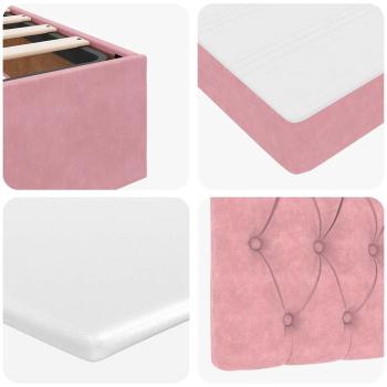 Ottoman-Bett mit Matratzen & LEDs Rosa 200x200 cm Samt