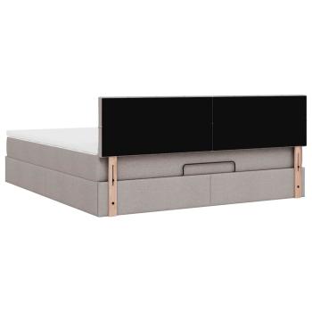 Ottoman-Bett mit Matratze & LEDs Taupe 160x200 cm Stoff