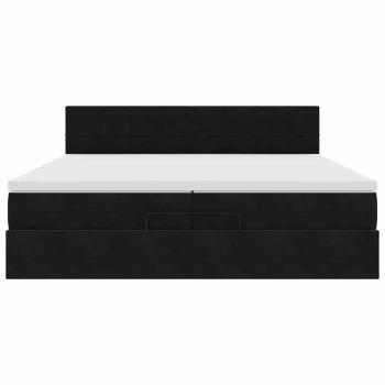 Ottoman-Bett mit Matratze Schwarz 200x200 cm Samt