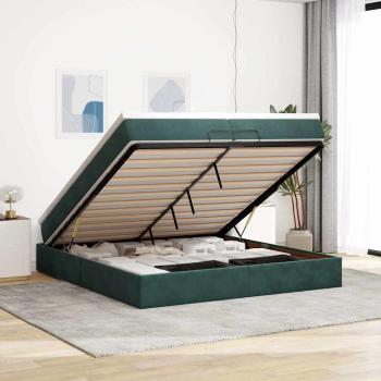 ARDEBO.de - Ottoman-Bett mit Matratzen Dunkelgrün 200x200 cm Samt
