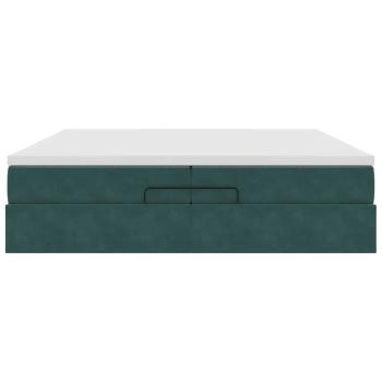 Ottoman-Bett mit Matratzen Dunkelgrün 200x200 cm Samt
