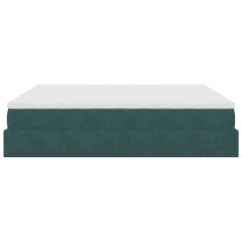 Ottoman-Bett mit Matratzen Dunkelgrün 200x200 cm Samt