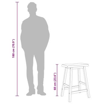 Barhocker 2 Stk. Weiß Massivholz Gummibaum