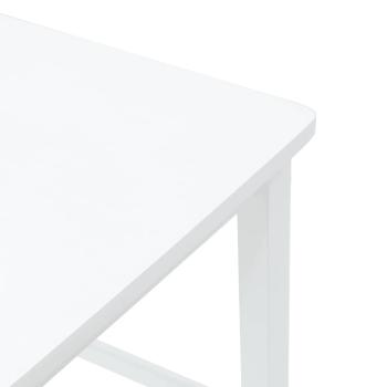 Barhocker 2 Stk. Weiß Massivholz Gummibaum