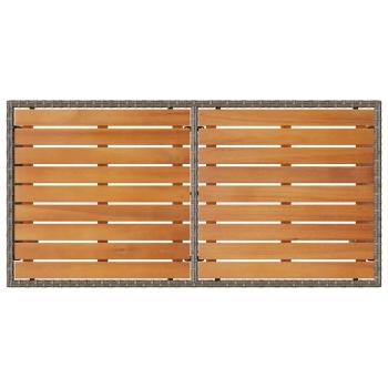 3-tlg. Garten-Essgruppe mit Kissen Grau Poly Rattan