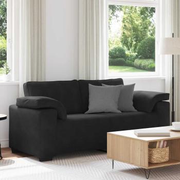 ARDEBO.de - Zweisitzer-Sofa Schwarz 140 cm Samt